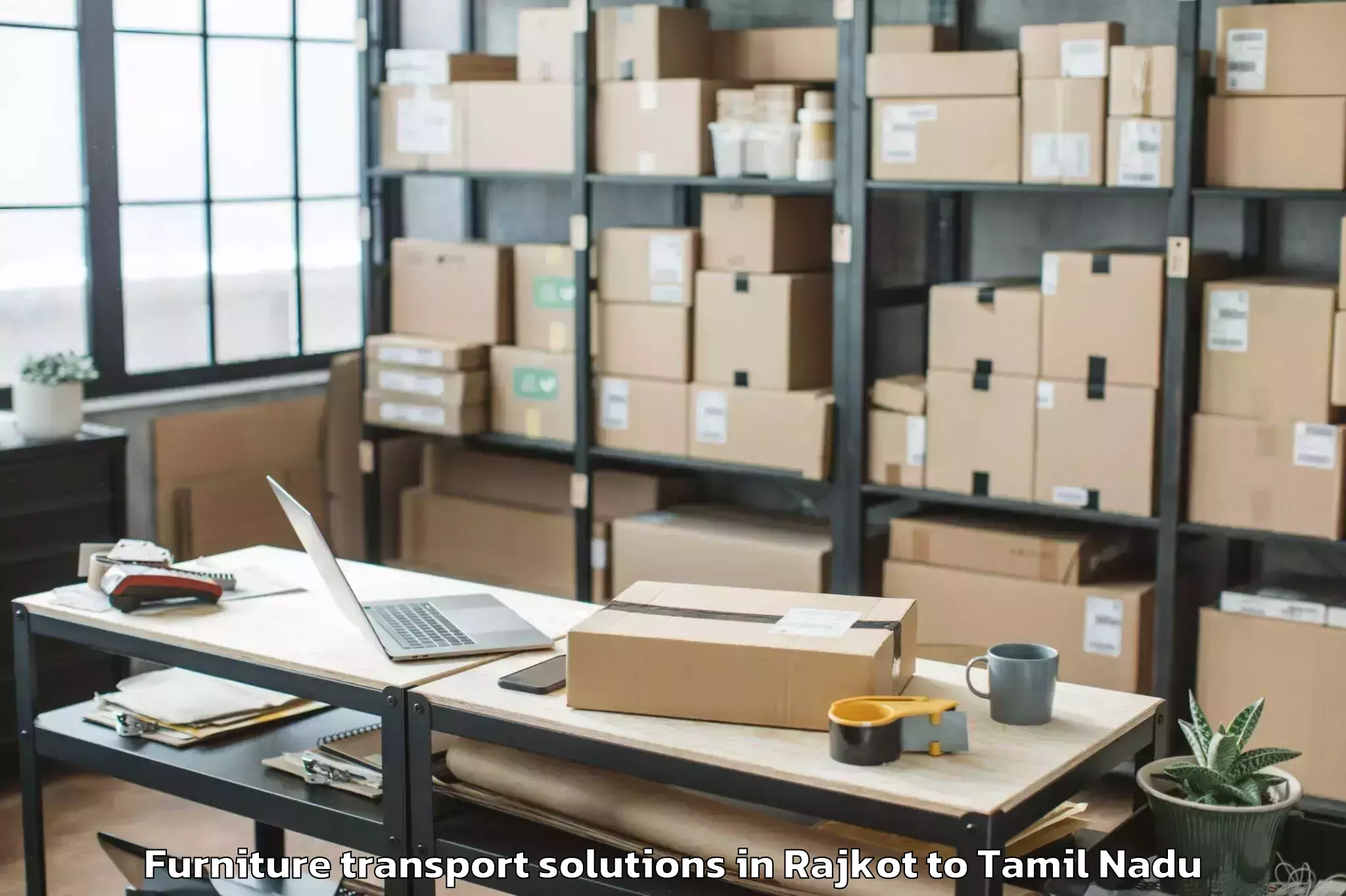 Affordable Rajkot to Vadippatti Furniture Transport Solutions